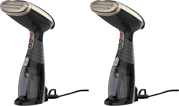 Conair Handheld Garment Steamer for Clothes,Turbo ExtremeSteam 1875W Fabric Steamer,Portable Handheld Design,Strong Penetrating Steam,,Black,(Pack of 2)