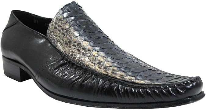 Davinci 39149 Men's Italian Designer Slip On Shoes, Multi Color Snake