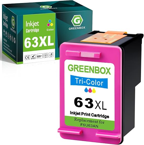GREENBOX 63XL Color Ink Cartridge High Yield for 63XL Ink Cartridge, 1-Pack