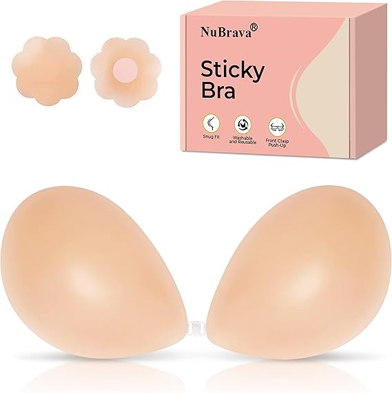Sticky Bra Push up, Invisible Strapless Adhesive Bra