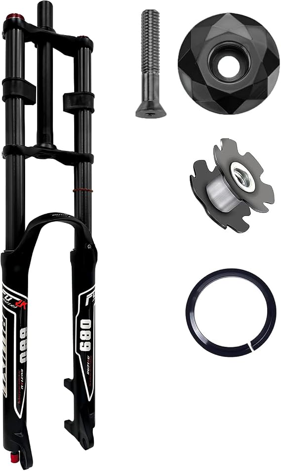 Mountain Bike Front Suspension Fork 26 27.5 29 Inch Disc Brake Air Down Hill Fork 1-1/8" Straight 1-1/2" Tapered Mtb Triple Tree Bike Fork Travel 135mm Quick Release 2440g