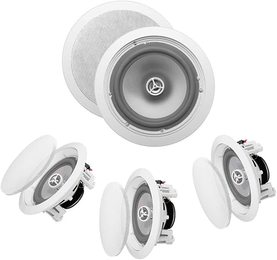 OSD Audio ICE600WRS 6.5" in-Ceiling/in-Wall 300W Water-Resistant Outdoor Speaker Set of 4 Speakers