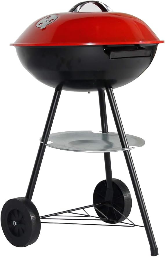 soges 18" Charcoal Grill Portable Outdoor Grill for BBQ Cooking Barbecue Grills Round BBQ Kettle with Smoker Heat Control, Moving Wheels and Mats, SQY-DA00-21