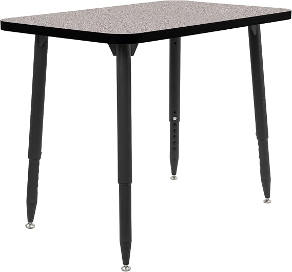 Adapte Commercial Classroom Activity Table - 24" x 36" Rectangle, ADA Compliant Tapered Legs with Glides & Casters, Adjustable Height 22-34" Wheelchair Accessible, School & Office Furniture