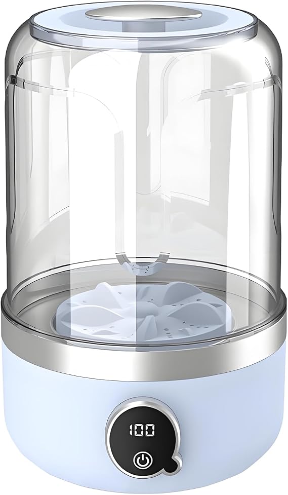 Mini Cordless Washing-Machine, Laundry Cup for Bra, Underwear, Socks, Small Washing Machine for Apartments, Dorm,RV, Travel(Size:4.92 * 4.92 * 8.07in,Color:Blue)