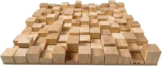 Wooden Acoustic Diffuser SKYLINE - 50x50 cm (19.7x19.7 Inches) | 2D QRD | Wood Wall Art Panel | (Thickness 55mm (2.17''), Skyline)