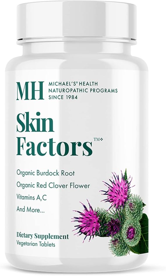 Michael's Health Naturopathic Programs Skin Factors - 90 Vegetarian Tablets - Daily Formula for Youthful-Looking Skin - Ideal for Mild & Non-Cystic Acne - Kosher - 30 Servings