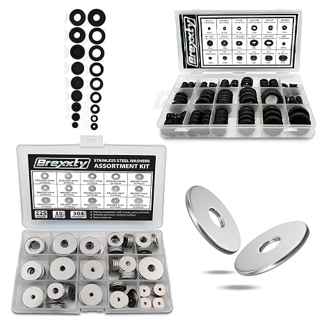 2 in 1 Rubber Grommets for Wiring 18 Different Sizes (125 Pcs) & Nuts and Bolts Assortment Kit 24 Sizes Machine Screws, Nuts & Washers (900pcs)