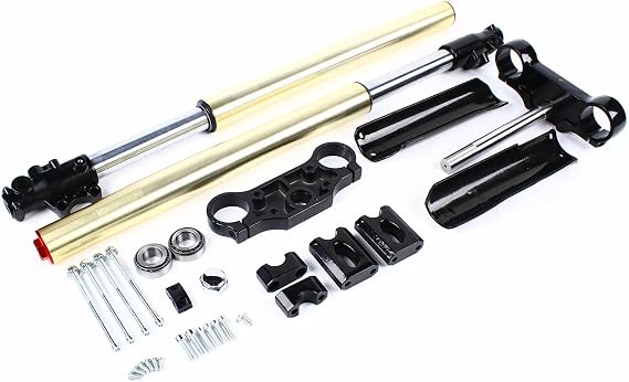 Motorcycle Triple Tree Clamp Front Fork Suspension Shock Absorber Assembly Set for Most 110CC 125CC Pit Dirt Bike