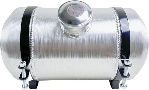JSD 2.9 Gallons Overall 8" x 14" Aluminum Spun Round Gas Tank Center Fill 3/8" NPT Outlet