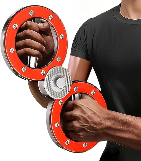 Adjustable Boxing Speed Arm Trainer Home Gym Wrist & Arm Strengthener with Flywheel Resistance Multi-Functional Combat Training Tool for Boxing, MMA, Fitness (Red)
