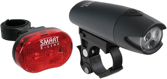 Smart E-Line Bicycle Lighting Set - Grey/Red, 10 cm