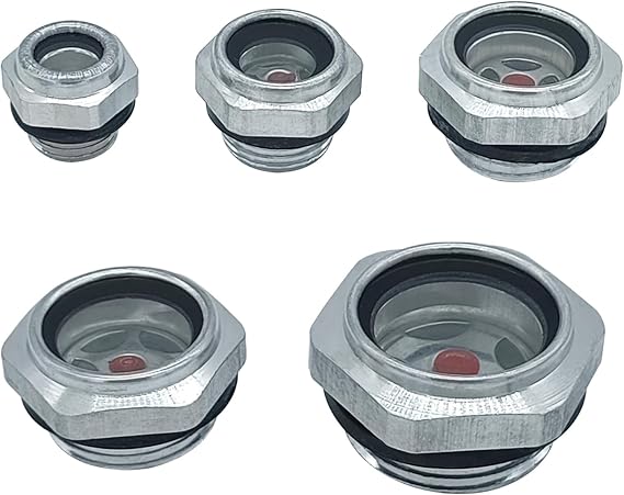 5 Pack Oil Sight Glass Stainless Steel Threaded Liquid Level Indicator