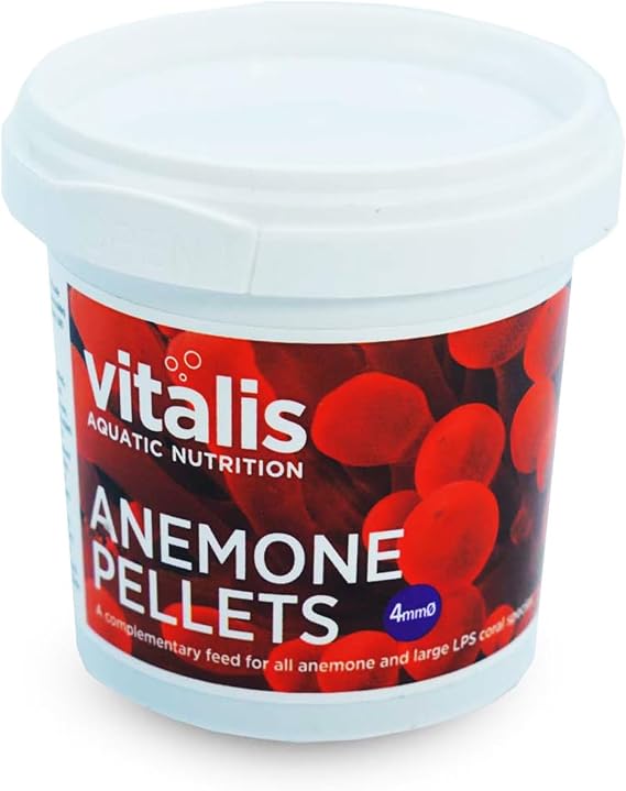 Vitalis Marine Anemone Pellets 4mm, 60g (3.52oz) - Premium Fish Food for Healthy Anemones and Marine Invertebrates in Saltwater Aquariums