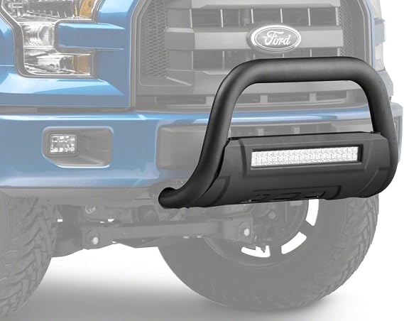 Barricade Off-Road HD Bull Bar in Textured Black with Skid Plate & 20" Dual Row LED Light Bar Fits Ford F-150 2004-2020 Excluding Raptor