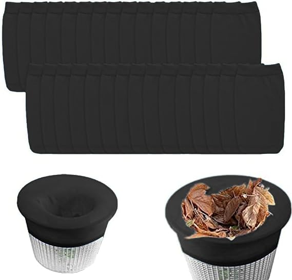 30 Pack Black Pool Skimmer Socks, Filter Socks for Pool Skimmer,Pool Skimmer Sock for Inground and Above Ground Pool Skimmer Basket/Hot Tub Filter, Pool Filter Socks Filter Debris and Leaves(Black)