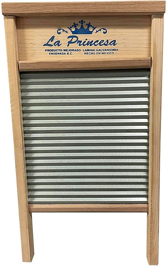 Wooden Lavadero Wash Board Washing Laundry Galvanized Sheet Vintage