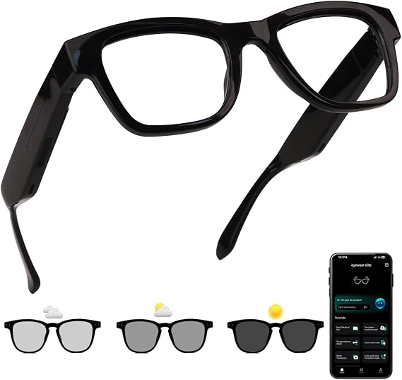 AI Smart Glasses with Photochromic Lenses, Translation & Voice Assistant