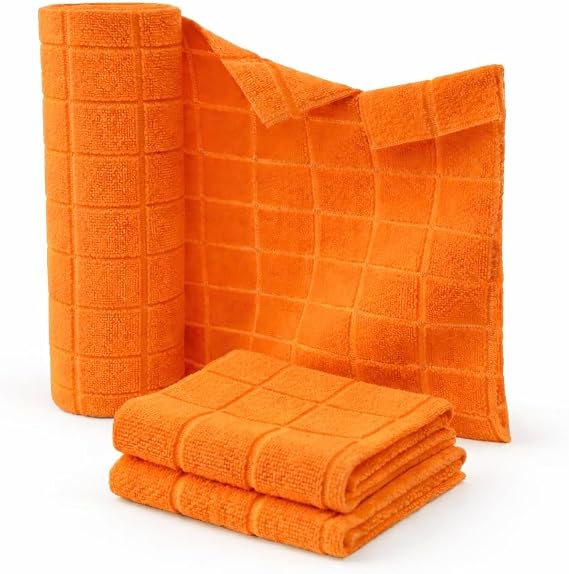 Pureza Rulo Mikrofiber Temizlik Bezi 30X30 cm 20'li- Mutfak, Banyo, Cam ve Araba Için (Turuncu)