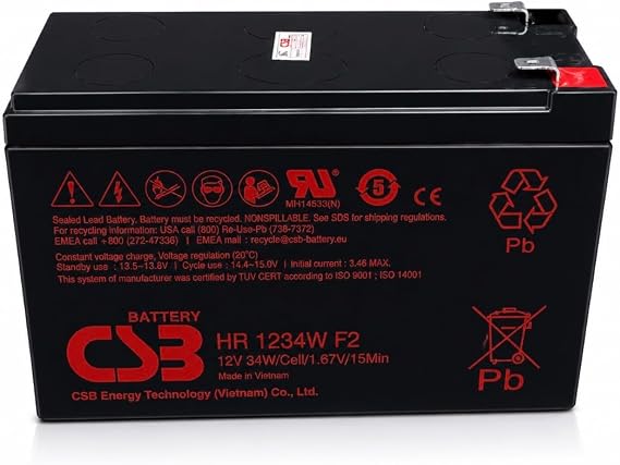 12V 9Ah HR1234W Home Alarm Battery by CSB