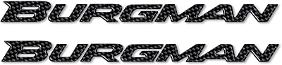 labelbike - 2 3D Stickers Motorcycle Scooter Writting Burgman in Resin Compatible with Suzuki Burgman 250-400-650 - Carbon Color