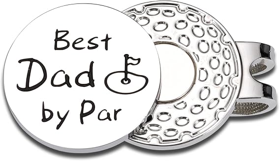 New Dad Gifts Fathers Day Golf Ball Marker from Wife Daughter Son Golf Gifts for Papa Father Gifts for Men Him Birthday Gifts for Dad Golf Lover Gifts for Daddy Stepdad New Dad Gifts Hat Clip