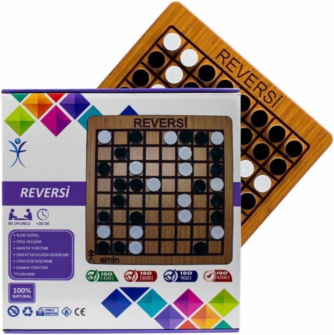 Ahşap Reversi, Zeka Oyunu, Strateji, Akıl Oyunu, Eğitici Oyun