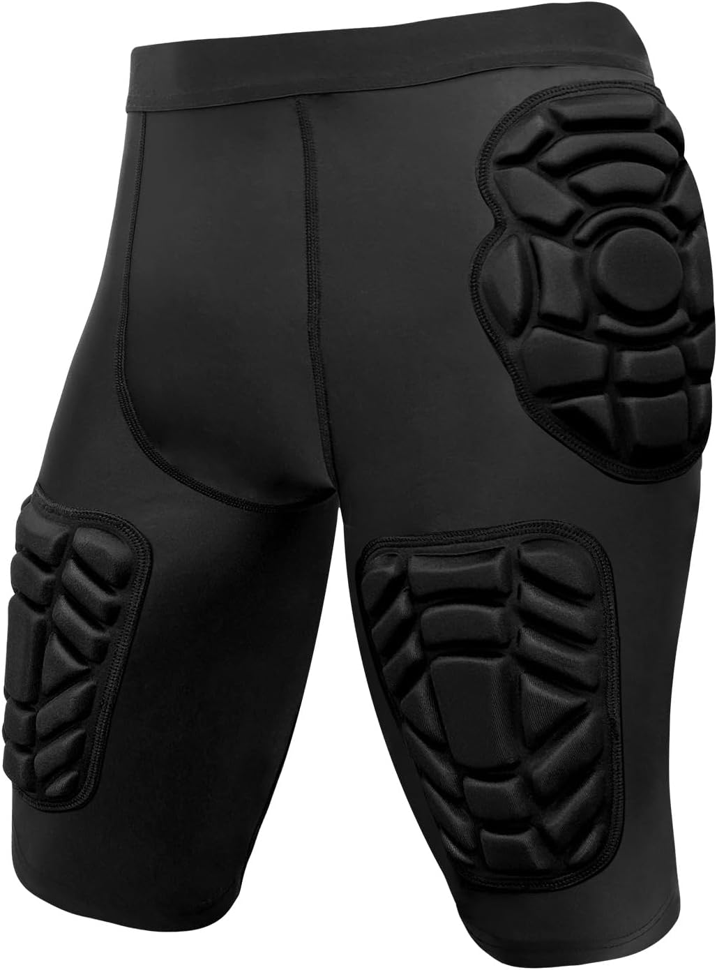 Topeter Padded Compression Shorts, Tights with Hip, Thigh, Tailbone Padding, 5 Pad Football Girdle