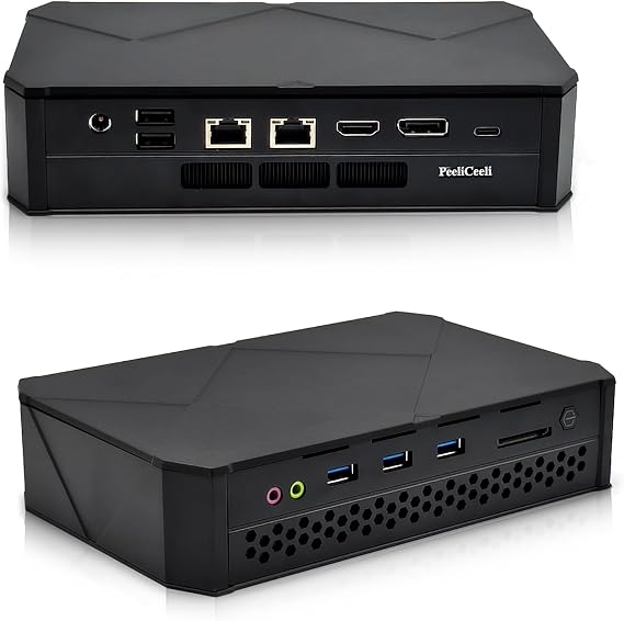 Mini PC Gaming, Ryzen 9 7940HS Mini Desktop Computer, 2x RJ45 i225V 2.5G LAN, HD+DP+USB-C Triple 4K Display, WiFi 6, BT 5.2, USB3.0, SD Card slot, Barebone NO RAM NO SSD