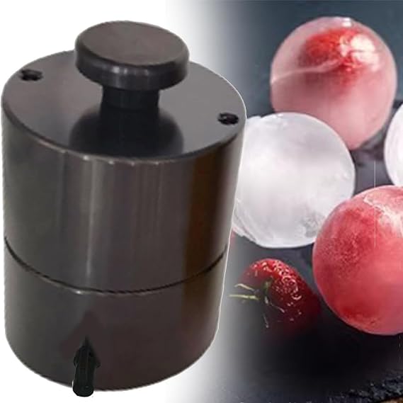 Round Ice Cube Mold,55-80mm Sphere Shaped Ice Cube Tray Diamond Ice Cube Maker for Freezer,Multi-Purpose Cocktails Ice Ball Press Mold for All Drinks (Black 55mm)