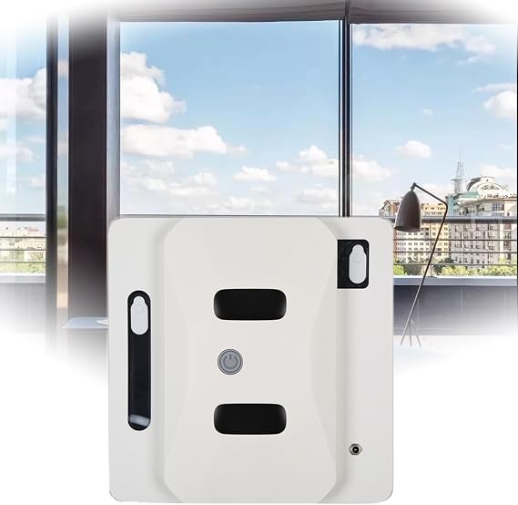 GERRIT Intelligent Fully Automatic Two-Way Water Spray Window Cleaning Robot, 2800Pa Strong Suction Window Cleaning Robot, Edge Detection Technology, Anti-Fall Protection, Ultra-Thin Body