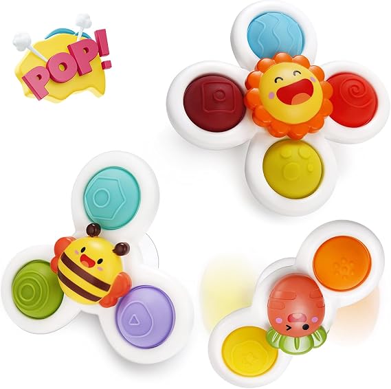 Wholede Baby Suction Cup Toy Set Sensory Toy Water Toy for Children Baby Bath Toy for 1 Year Old and Up with Starfish