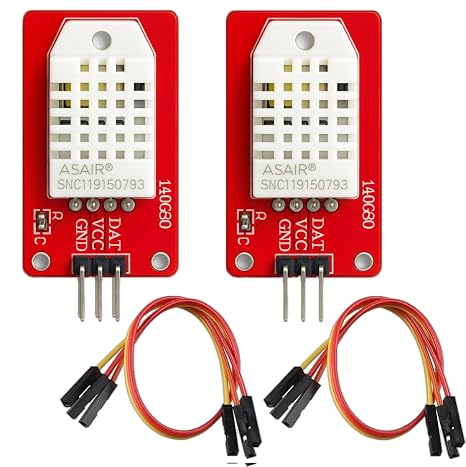 2pcs DHT22 AM2302 Digital Temperature and Humidity Sensor Module Temperature Humidity Monitor Sensor Replace SHT11 SHT15 for Arduino Electronic Practice DIY