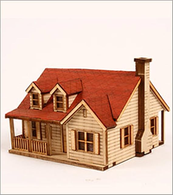 DESKTOP Wooden Model Kit Western House 2 by Young Modeler
