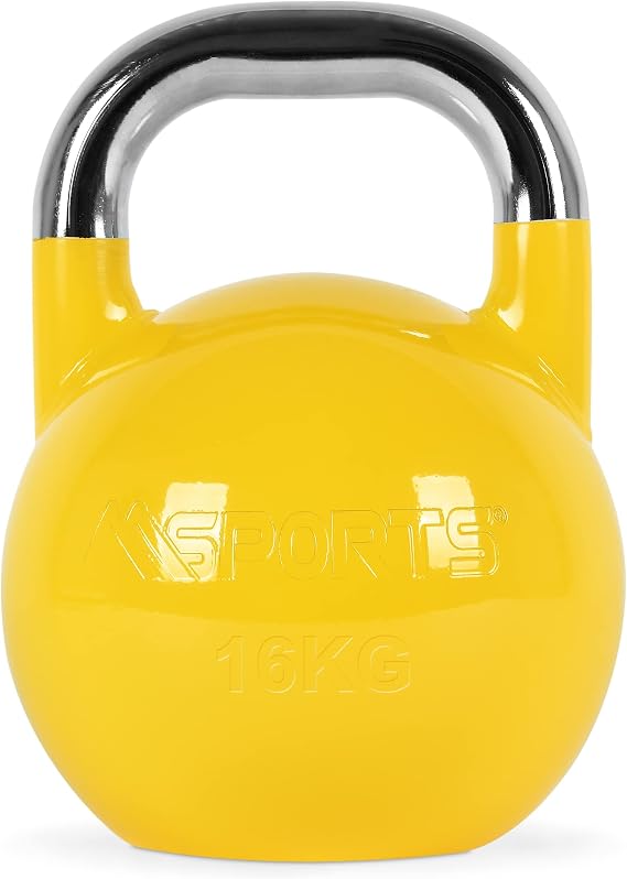 MSports Competition Premium Kettlebell 4-36 kg incl. training poster Professional Gym Quality Competition Kettlebell