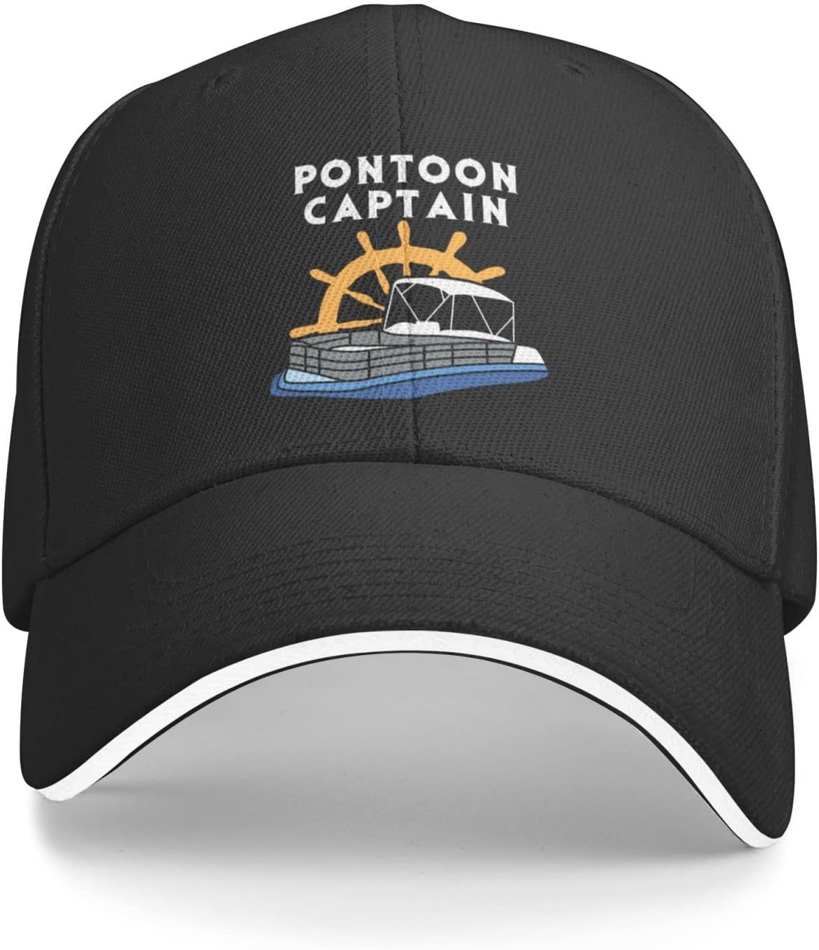 Kkaingg Pontoon Captain - Pontoon Boat - Pontooning Party Baseball Cap Gifts Men Trucker Hat Women Sun Hat Dad Cap Black