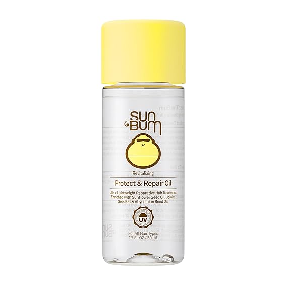 Sun Bum Revitalizing Hair Oil UV & Heat Protectant Treatment - 1.7 oz | Lightweight, Strengthens and Hydrates, UV Protection Against Heat Damage and Sun Rays, Enriched with Jojoba Oil
