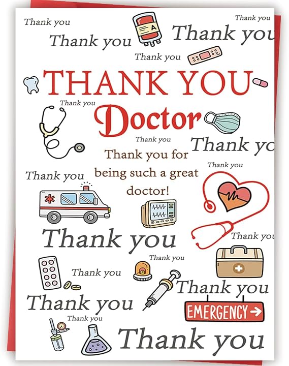 Thank You Doctor Card, Appreciation Gift for Medical Staff