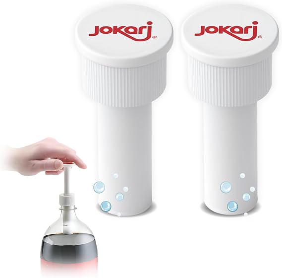 Jokari Fizz Keeper Pump Cap for 2 Liter Soda Bottles 2 Pack Pressurizing