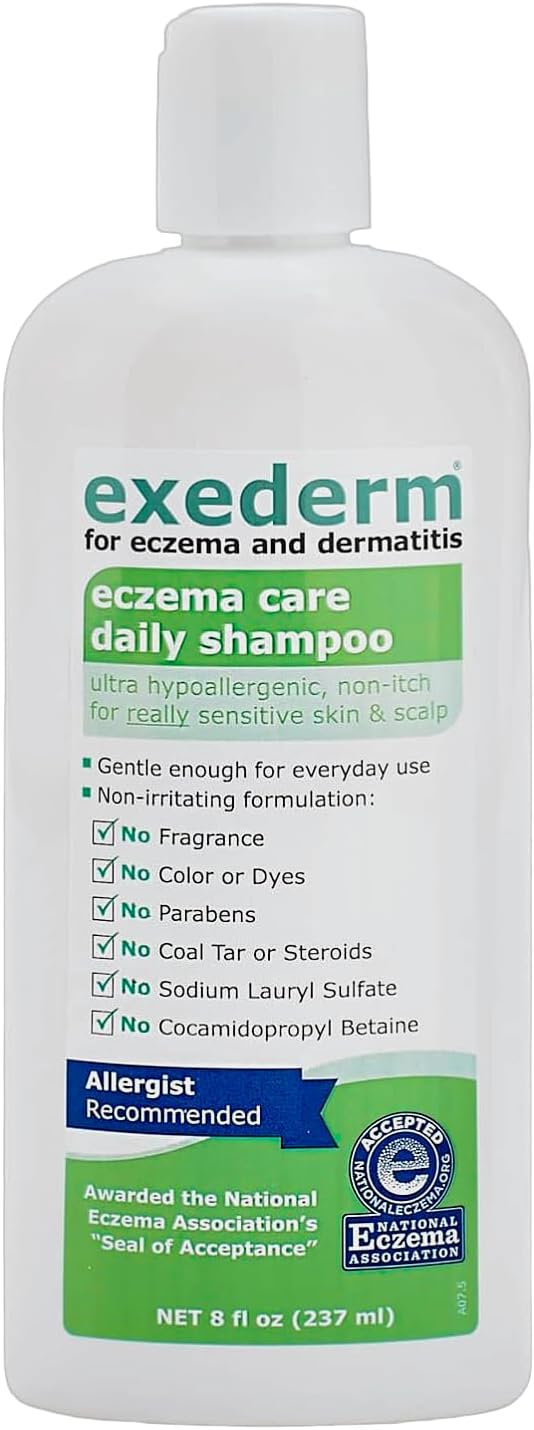 Exederm shampoo for Sensitive Scalp Eczema & Seborrheic Dermatitis 8oz
