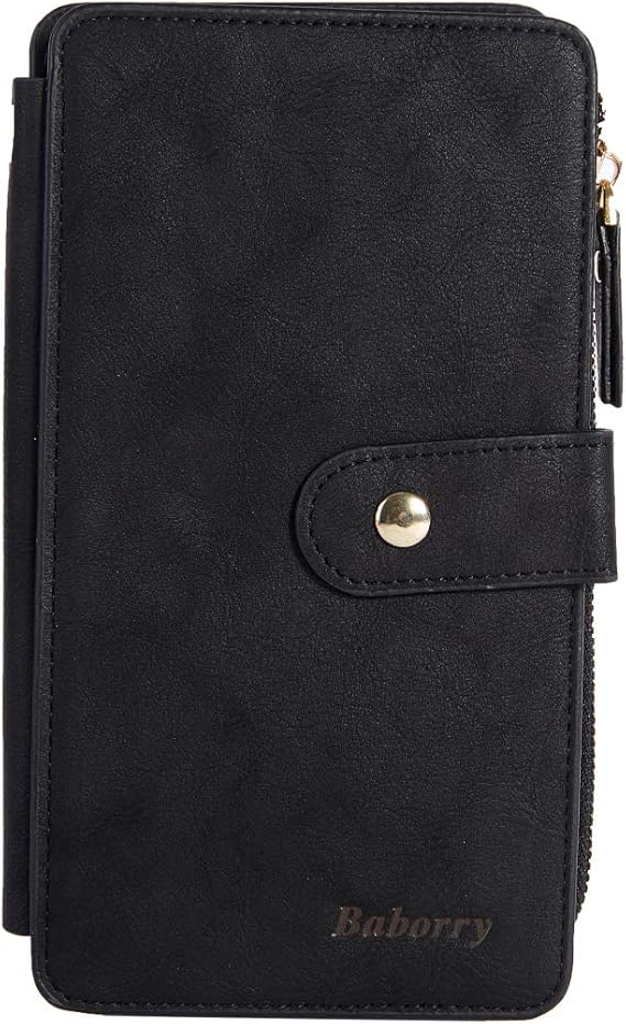 Men's Long Wallet Men's Clutch Bag Functional Creative Wallet Mobile Phone Coin Purse Clutch Bag black Elegant
