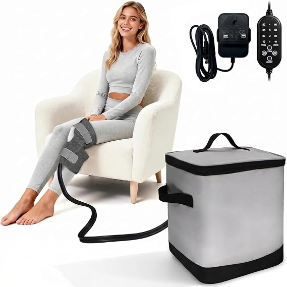 Ice Machine for Knee After Surgery Cold Therapy Machine for Knee After Surgery – Ice Machine with Programmable Timer, Portable Foldable Cryotherapy Device for Post-Op Swelling & Pain Relief (Grey)
