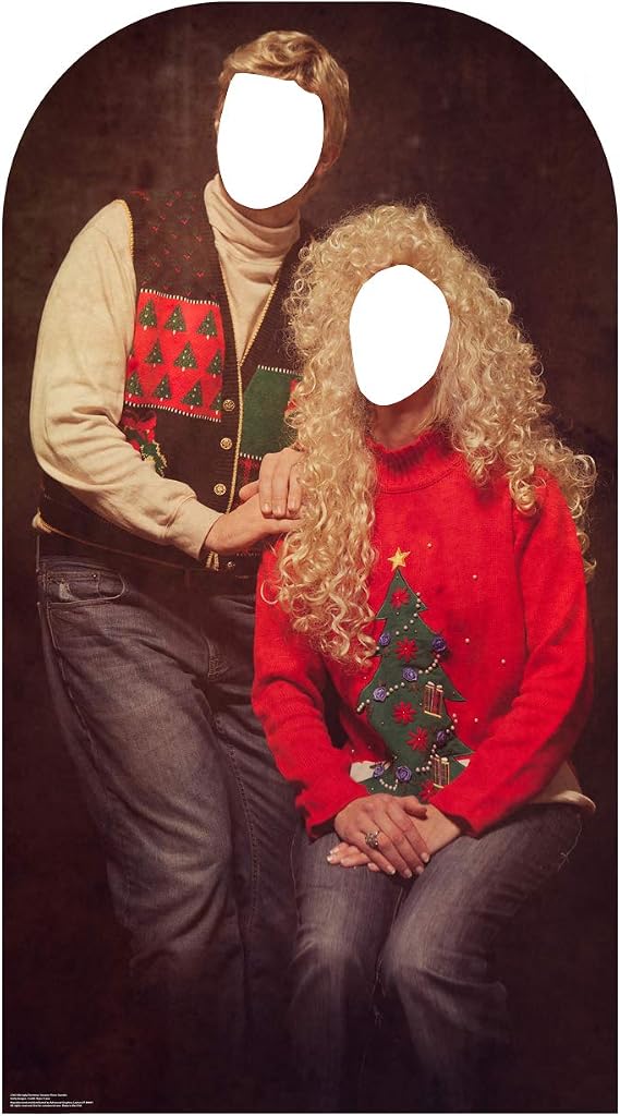 Cardboard People Ugly Christmas Sweater Portrait Life Size Cardboard Cutout Stand-in