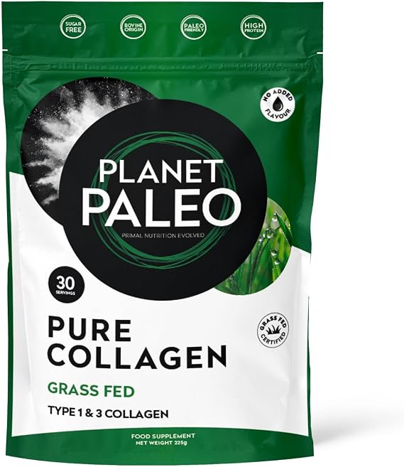 Pure Collagen Powder (30 Servings, 225g) | for Healthy Skin, Joints, and Gut Health | Grass Fed, Non-GMO and Gluten-Free Bovine Collagen
