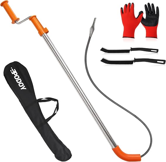 Toilet Auger 3FT - 59787 Model K-3 Toilet Snake Drain Clog Remover Tool for Unclogging, Closet Auger 3 FEET for Use Manually, No Plumber Needed for Heavy Toilet Blockages