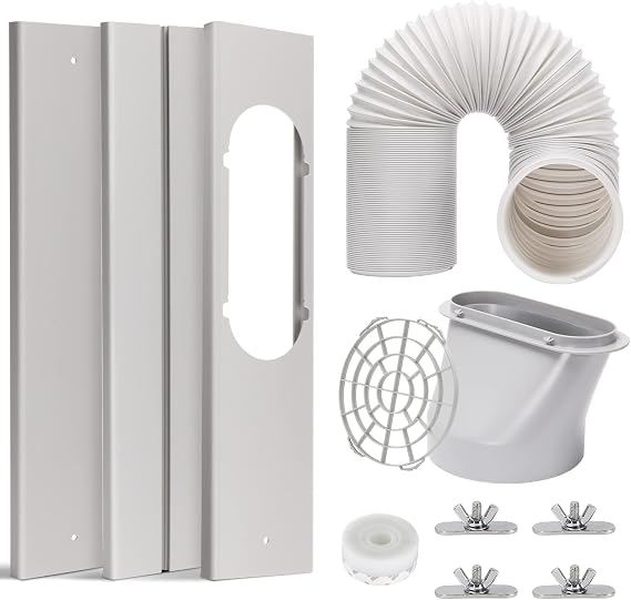 Portable AC Window Vent Kit with 5.9" Portable Air Conditioner Hose