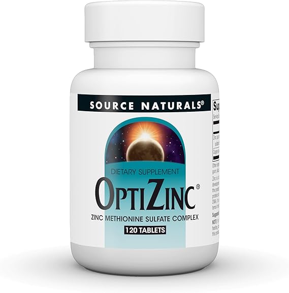 Source Naturals OptiZinc, Zinc Methionine Sulfate Complex - 120 Tablets | Important Mineral That Supports Immune Health*