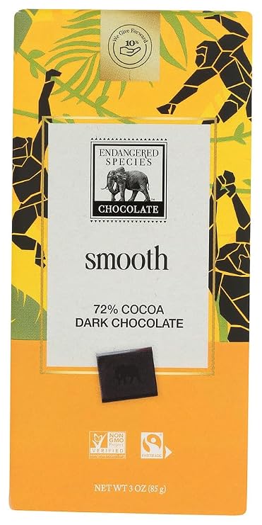 Endangered Species - Supreme Dark Chocolate Bar 72% Cocoa - 3 oz.
