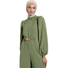 Modanisa Unlined - Crew neck - Olive Green - Evening Jumpsuits - Refka