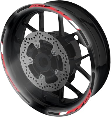 Autobahn88 Motorcycle 17 Rim Decal Kit, compatible with Kawasaki Ninja 400 EX400 2018-2023 style: NINJA400-Red